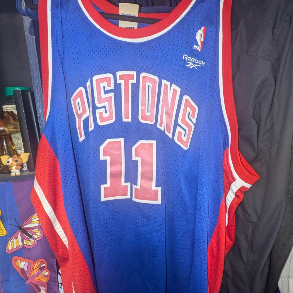 Reebok Blue and Red NBA Game Jersey